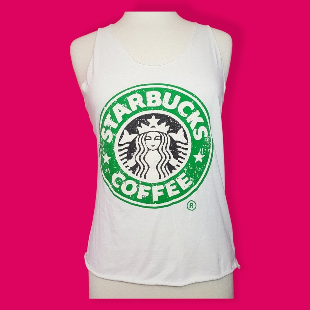 Starbucks Coffee White Graphic Tanktop